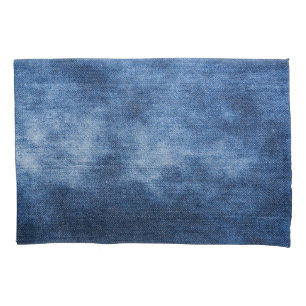 Denim Texture: Worn Fabric Background Pillowcase