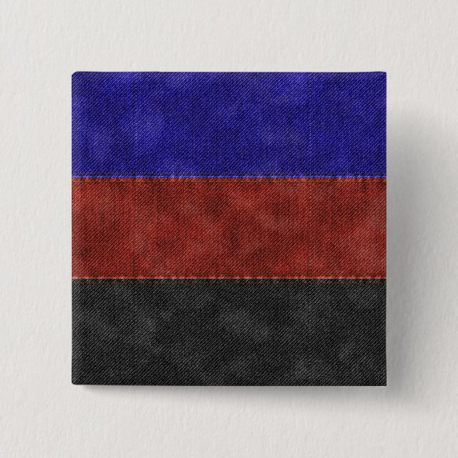 Denim Textured Seamless Polyamory Pride Flag  15 Cm Square Badge (Front)