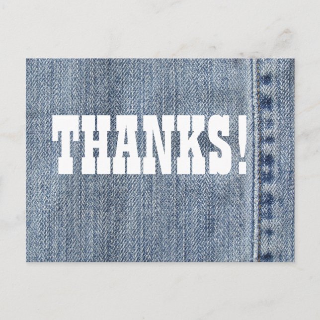 Denim Thanks Postcard (Front)