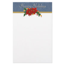 Denim Trim Happy Holidays Stationary