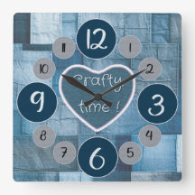 Denim wall clock for sewing lovers