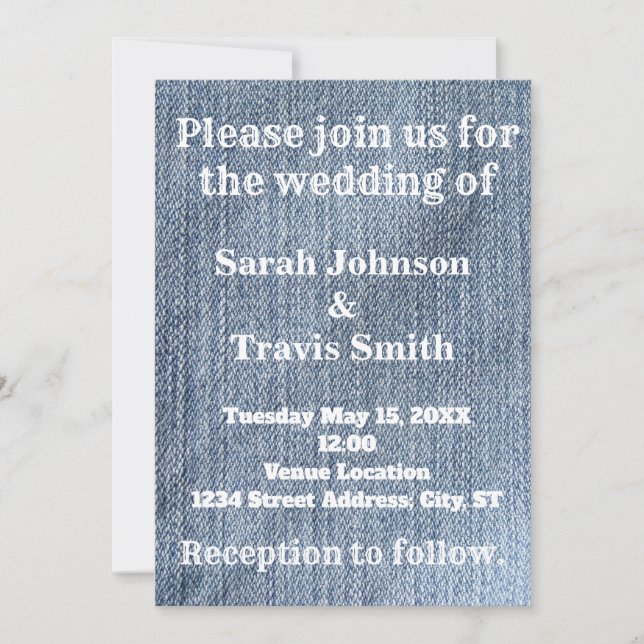 Denim Wedding Invitation (Front)