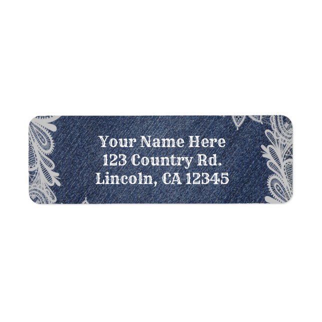 Denim & White Floral Lace Elegant Wedding (Front)