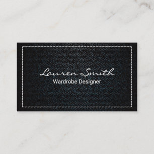 Denim   White Stitched Border Business Card
