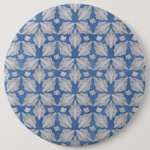 Denim with Lace Repeat 6 Cm Round Badge