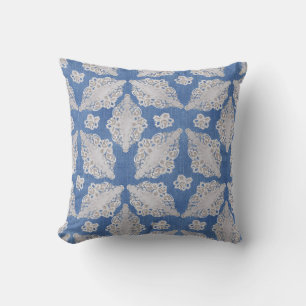 Denim with Lace Repeat Cushion