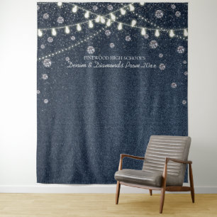 Denima and Diamonds Backdrop  Tapestry