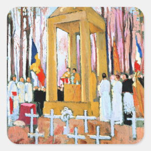 Denis - Mass in Front of Tomb of Ernest Psichari Square Sticker