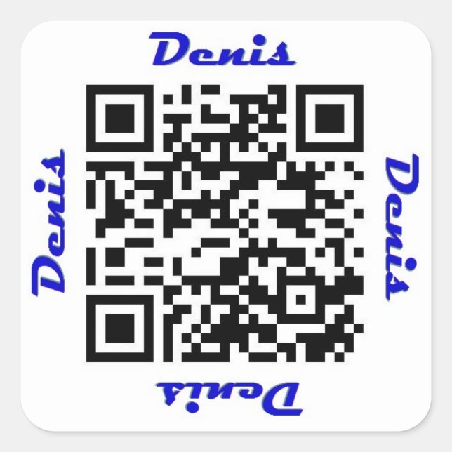 Denis QR Code Personalised NAME Sticker (Front)