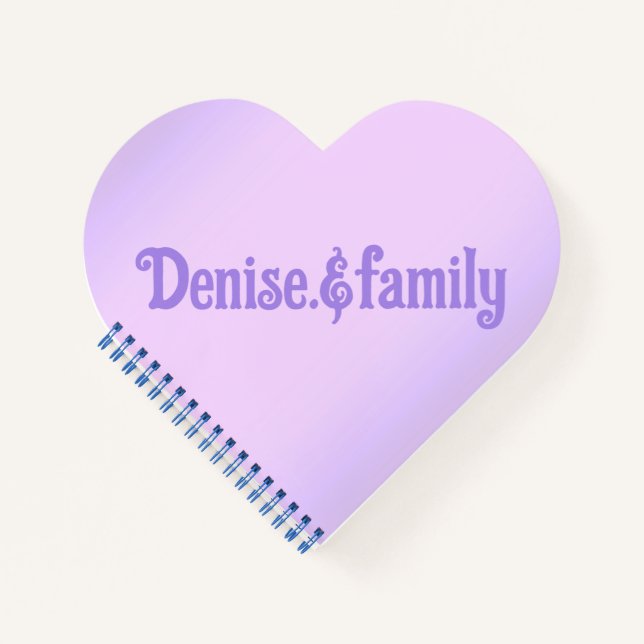 Denise.&family Pink Lavender Heart Notebook (Front)