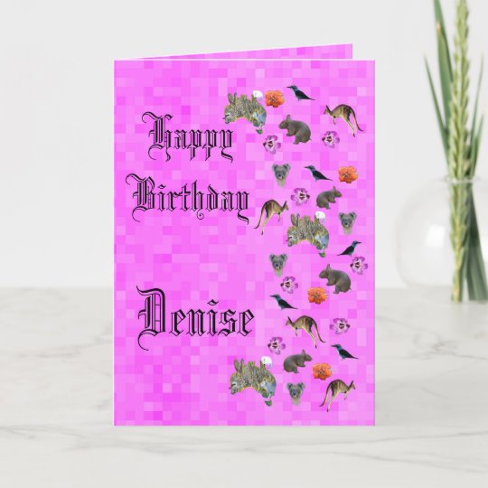 Denise Happy Birthday Australian Theme Card Card Zazzle Co Uk