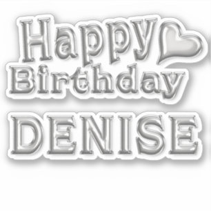 Denise Happy Birthday silver Sticker