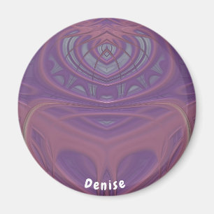 DENISE ~ Lavender Grey and Pink Fractal Design Magnet