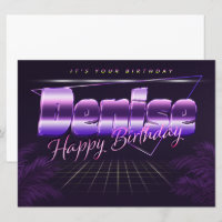 Denise Name First Name lilac retro card birthday