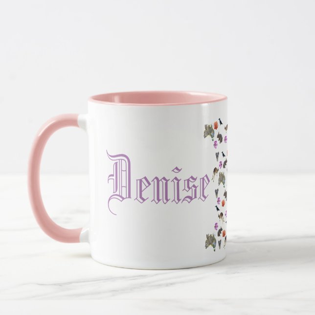 Denise, Name Logo With Australian Wildlife, Mug (Left)