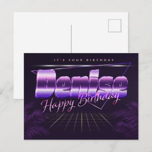 Denise Name Vorname lila Postkarte Geburtstag Postcard