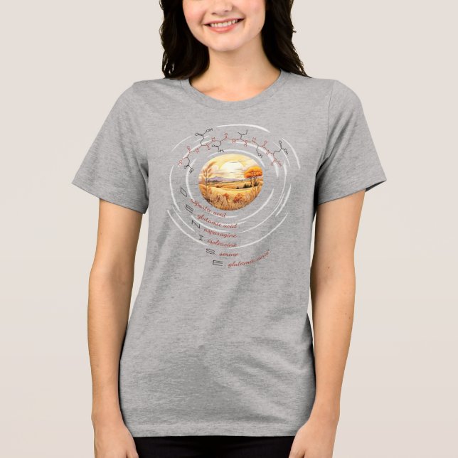 DENISE peptide, Moon 6 w/ custom text, light Tri-Blend Shirt (Front)