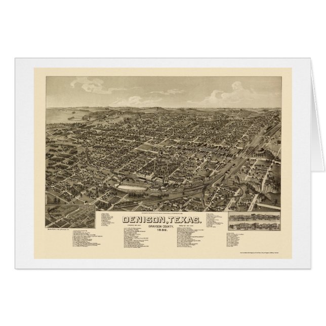 Denison, TX Panoramic Map - 1886 (Front Horizontal)