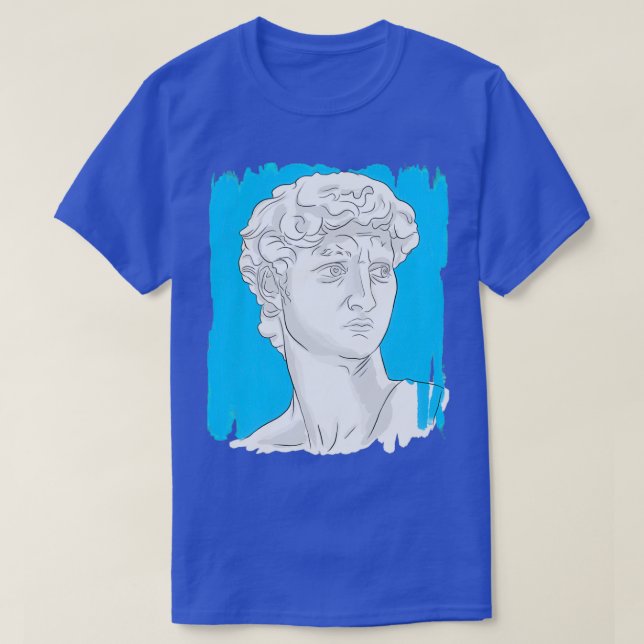 Denizko Art Statue Head Blue T-Shirt (Design Front)