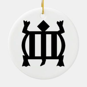 Denkyem   Symbol for Adaptability and Cleverness Ceramic Tree Decoration