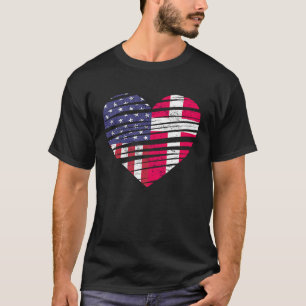 Denmark American Grown Heart USA Patriot Heritage T-Shirt