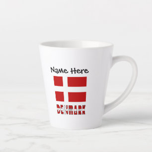 Denmark and Danish Flag Personalised  Latte Mug