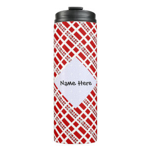 Denmark and Danish Flag Tiled Personalised  Thermal Tumbler