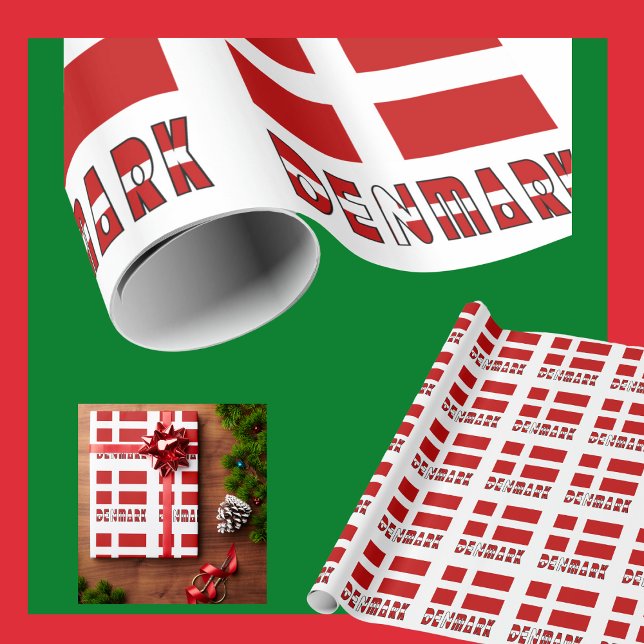 Denmark and Danish Flag Wrapping Paper (Creator Uploaded)