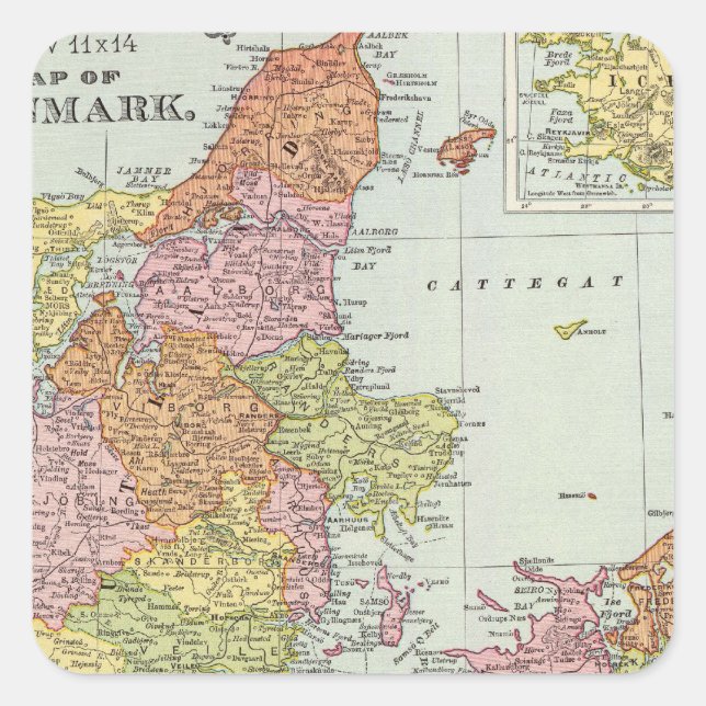 Denmark and Iceland Square Sticker (Front)