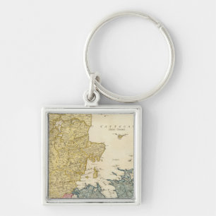 Denmark Atlas Map Key Ring