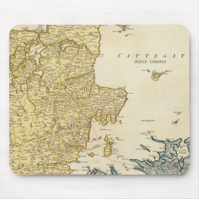 Denmark Atlas Map Mouse Mat (Front)