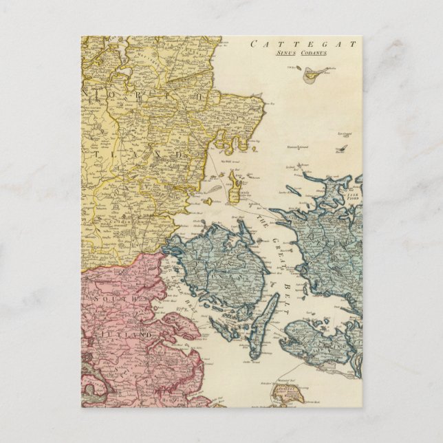 Denmark Atlas Map Postcard (Front)