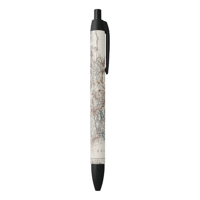 Denmark Atlas Map with 5 inset maps Black Ink Pen (Bottom (Vertical))