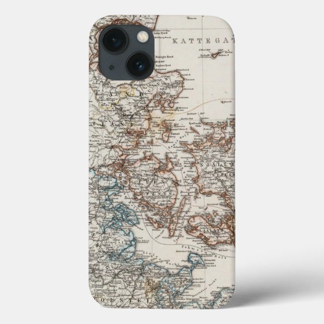 Denmark Atlas Map with 5 inset maps Case-Mate iPhone Case (Back)