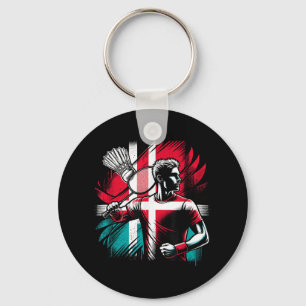 Denmark Badminton Player Proud Patriot Athlete Key Ring