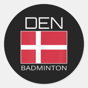 Denmark Badminton Team Danish Athlete Den Flag Pri Classic Round Sticker