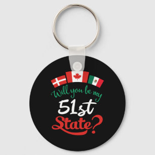 Denmark Canada Mexico Flags Will You Be My 51st St Key Ring