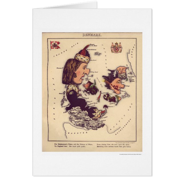 Denmark Caricature Map 1868 (Front)