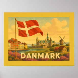 Denmark Castle Windmill Poster