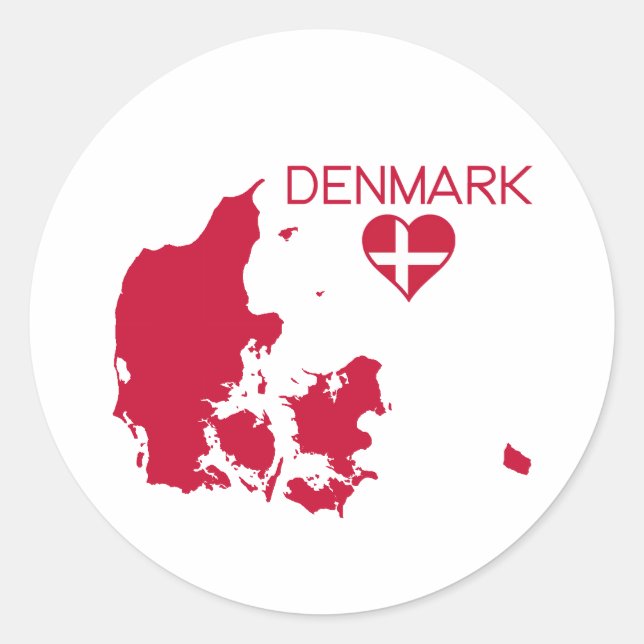 Denmark Classic Round Sticker (Front)