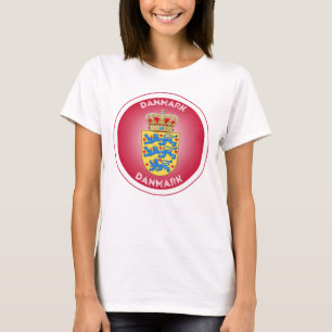 Denmark Coat of Arms Circle Shape T-Shirt