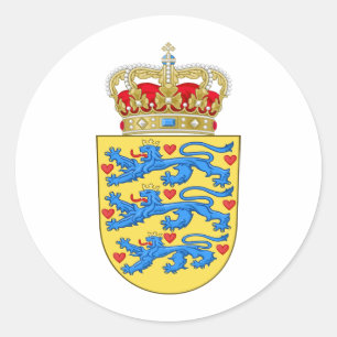 Denmark Coat of arms DK Classic Round Sticker
