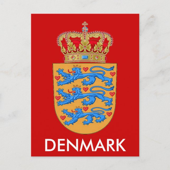Denmark Coat of Arms Postcard! Postcard (Front)