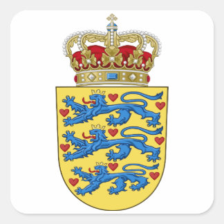 Denmark Coat of Arms Square Sticker