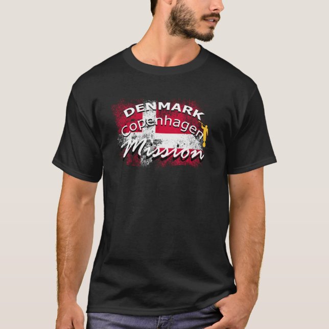 Denmark Copenhagen Mormon Lds Mission Missionary T-Shirt (Front)