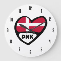 Denmark Country Code DNK Flag Heart