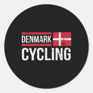 Denmark Cycling Cyclist Bike Riding Racing Danish  Classic Round Sticker