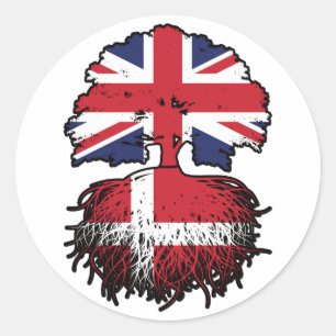 Denmark Danish British UK United Kingdom Britain Classic Round Sticker