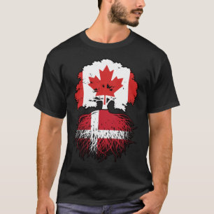 Denmark Danish Canadian Canada Tree Roots Flag T-Shirt