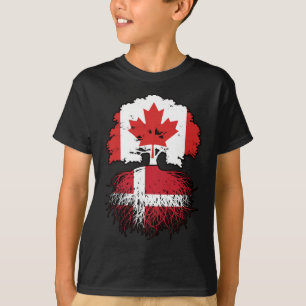 Denmark Danish Canadian Canada Tree Roots Flag T-Shirt